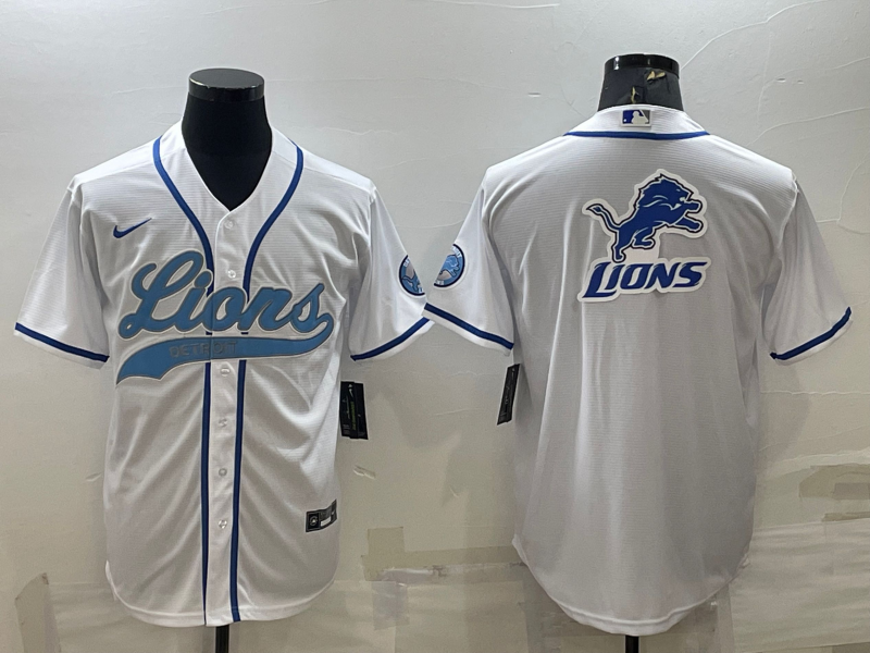 Men's Detroit Lions White Jersey